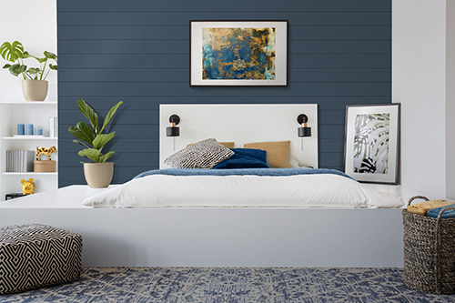 UFP-Edge cavalry blue timeless nickel gap shiplap bedroom