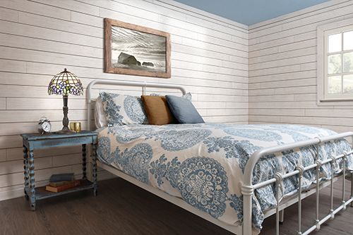 UFP-Edge white rustic collection shiplap bedroom