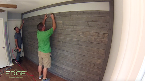 UFP-Edge rustic collection shiplap cladding bedroom accent wall installation