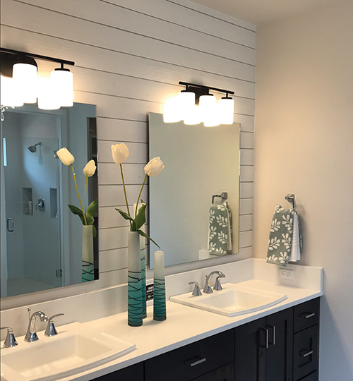 UFP-Edge white Rustic Collection shiplap bathroom