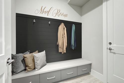 Timeless nickel gap in Midnight Black in mud room