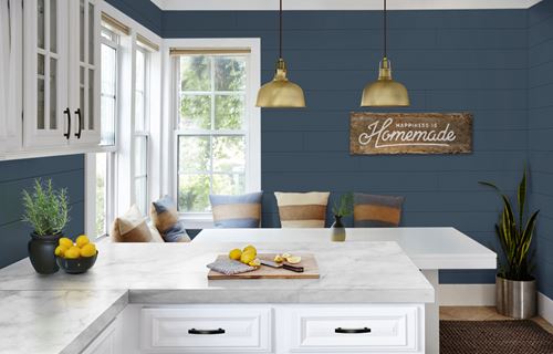 Timeless nickel gap in Cavalry Blue in kitchen