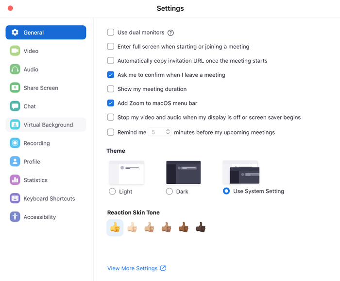 In the settings panel, select virtual background