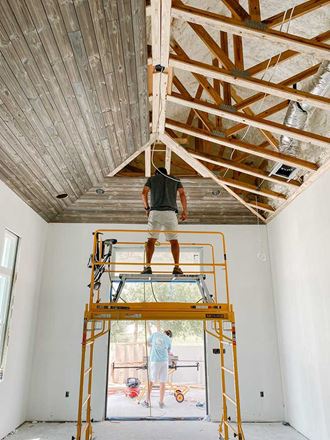 Shiplap ceiling install