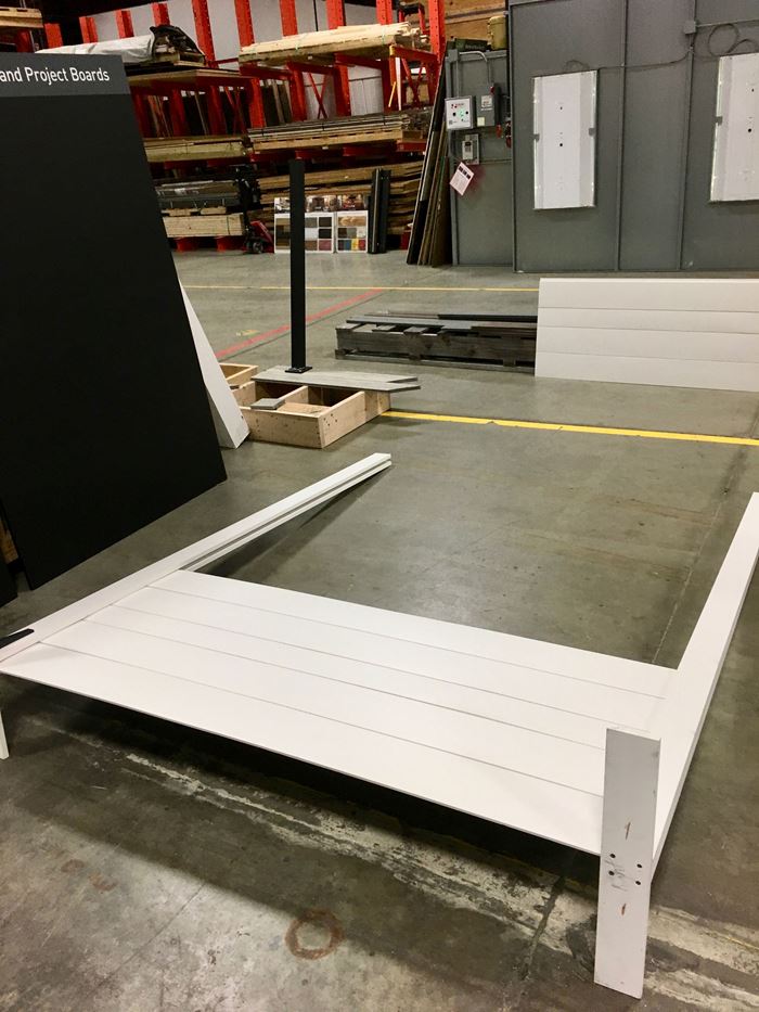 Putting the shiplap backdrop together