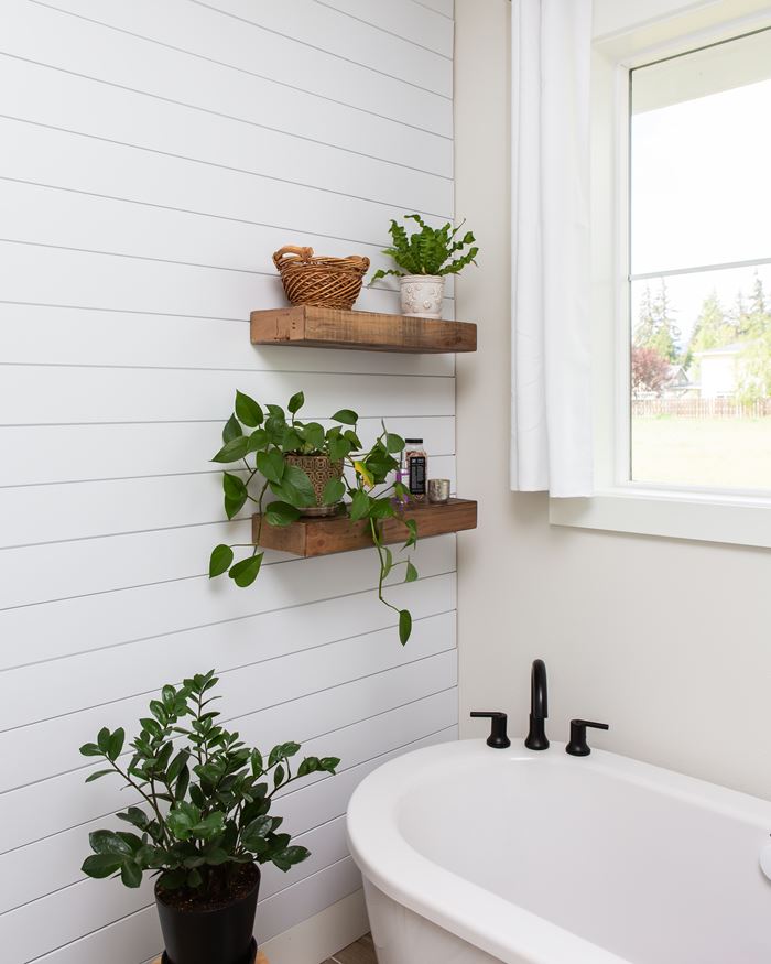 Bathroom Shiplap Wall Floating Shelves 2 