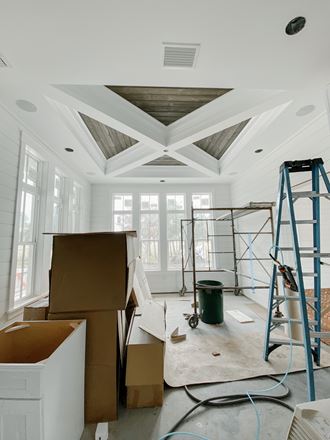 Charred Wood Ash Gray shiplap ceiling