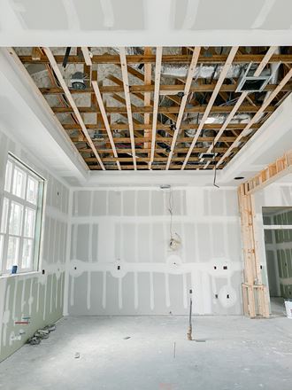 Kitchen before shiplap