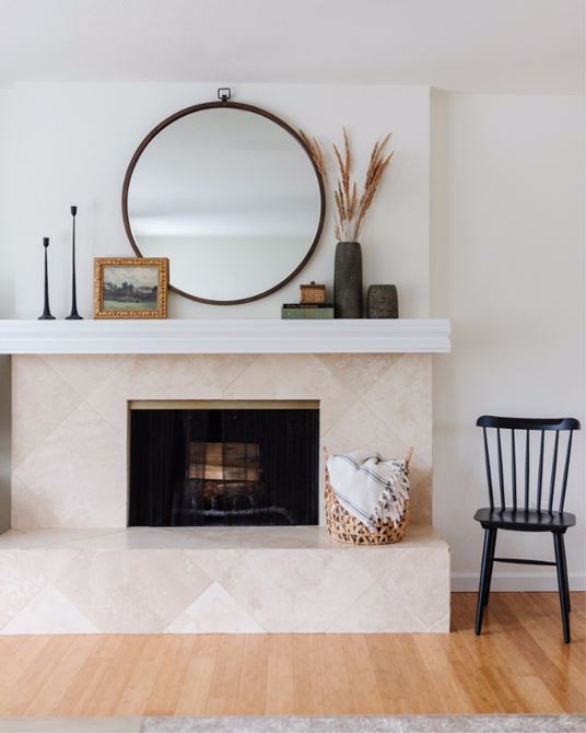 5 Ways To Style A Fireplace/round mirror