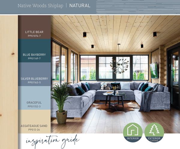 Edge shiplap inspiration guide sunroom with Native Woods Natural shiplap ceiling