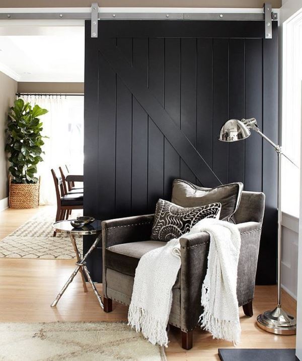 Black shiplap barn door