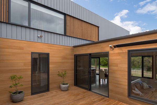 Thermally Modified VG Hemlock wood cladding exterior design trend modern shape lines