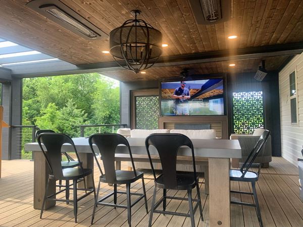 PremierOutdoor NW Whiskey Barrel shiplap ceiling deck