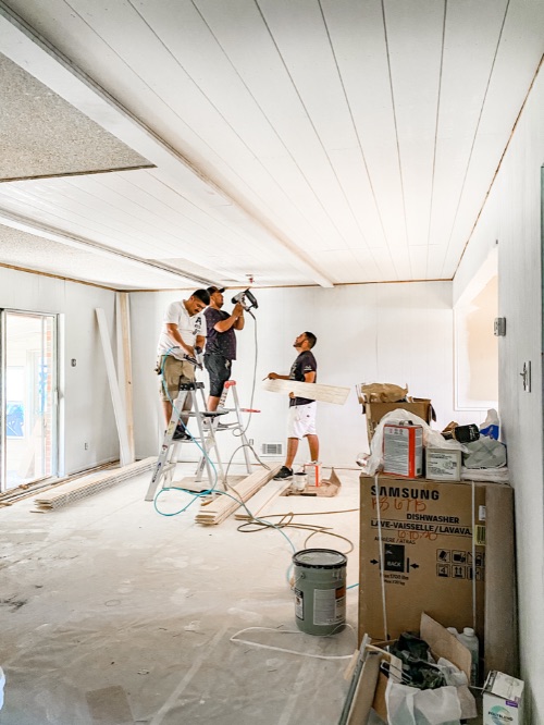 Easily Er Popcorn Ceilings With Shiplap