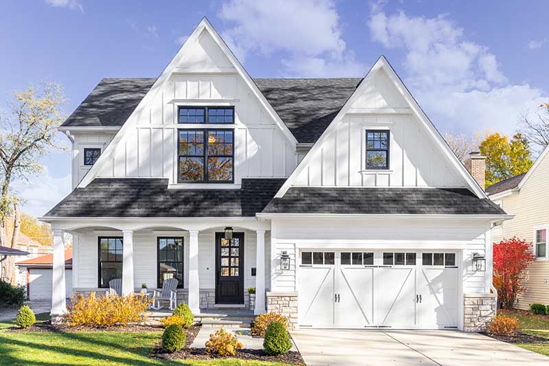 White Modern Home with Primed Trim and Fascia