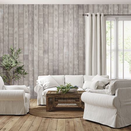 Charred Wood Smoke White Scandinavian Living Room