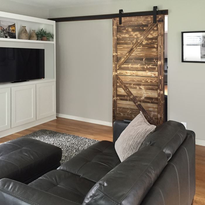Charred Wood Gallery Natural Barn Door 