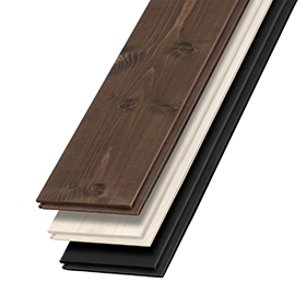 Stack of UFP-Edge native woods shiplap in assorted colors