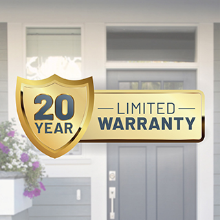 20 yr limited warranty emblem on top trim door lifestyle