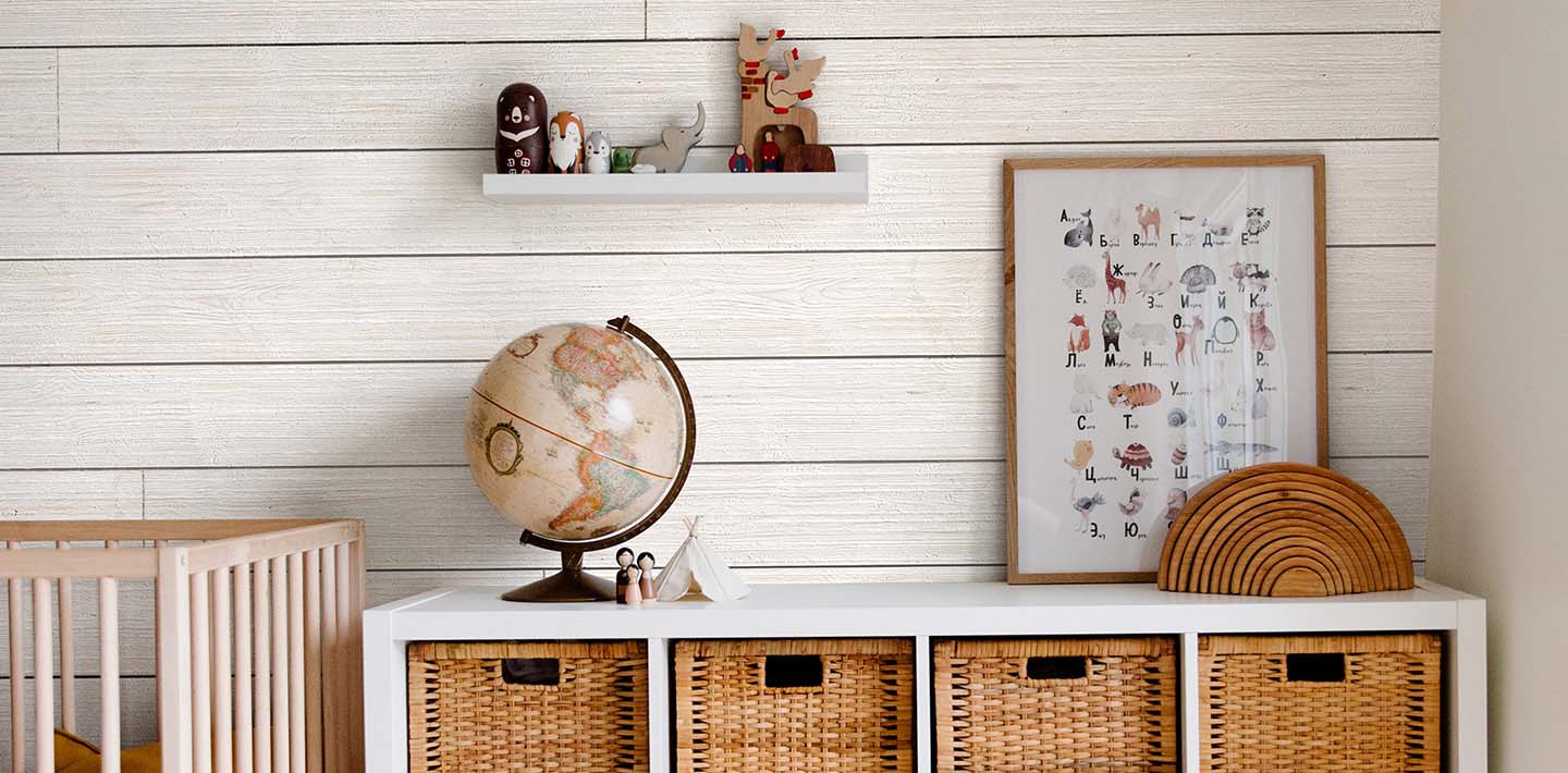 Rustic White Shiplap Minimalist Baby Room Nursery