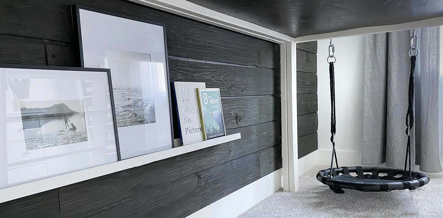 UFP-Edge Rustic Collection Charcoal shiplap collab in boys bedroom