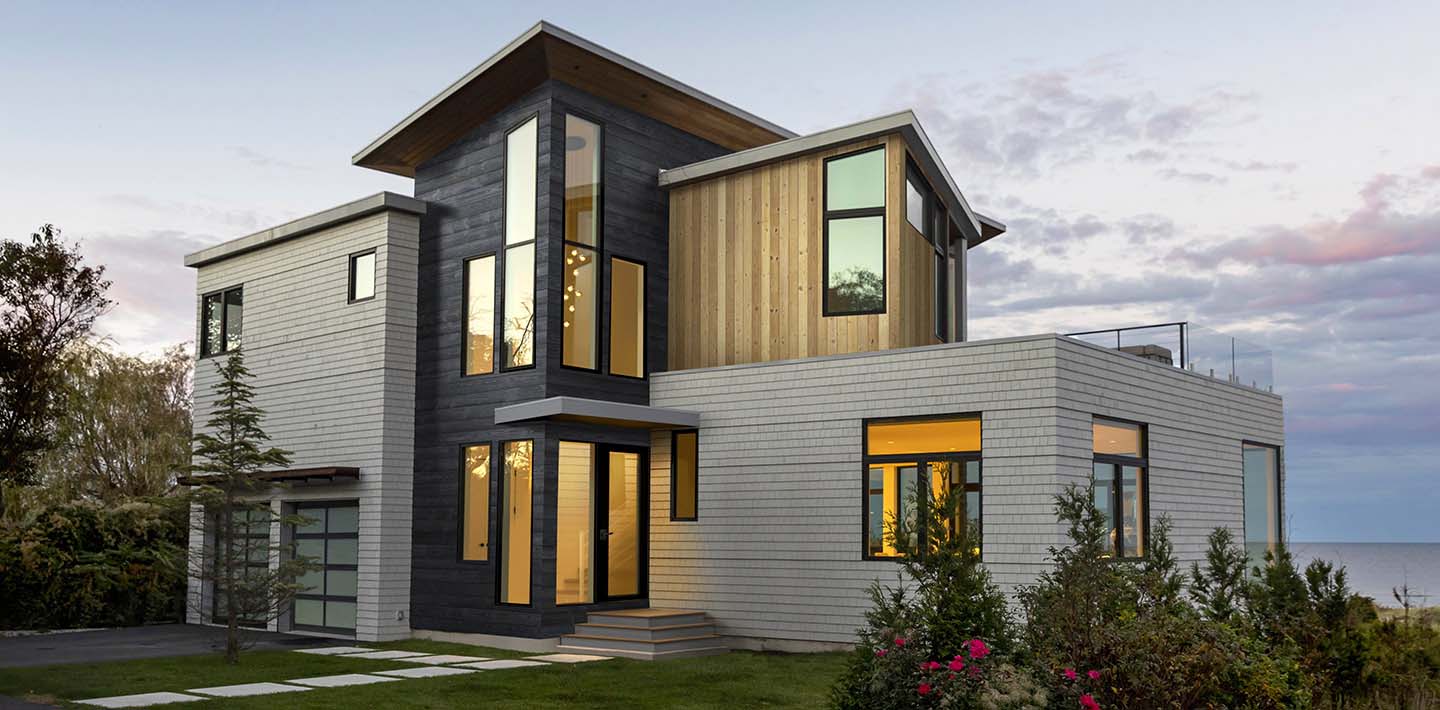 UFP-Edge Thermally Modified Wood Siding modern beach home featuring Timber Ridge and VG Hemlock